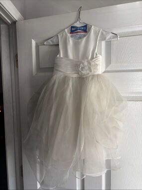 Alfred Angelo Cream Flower Girl Tulle Dress with Sash